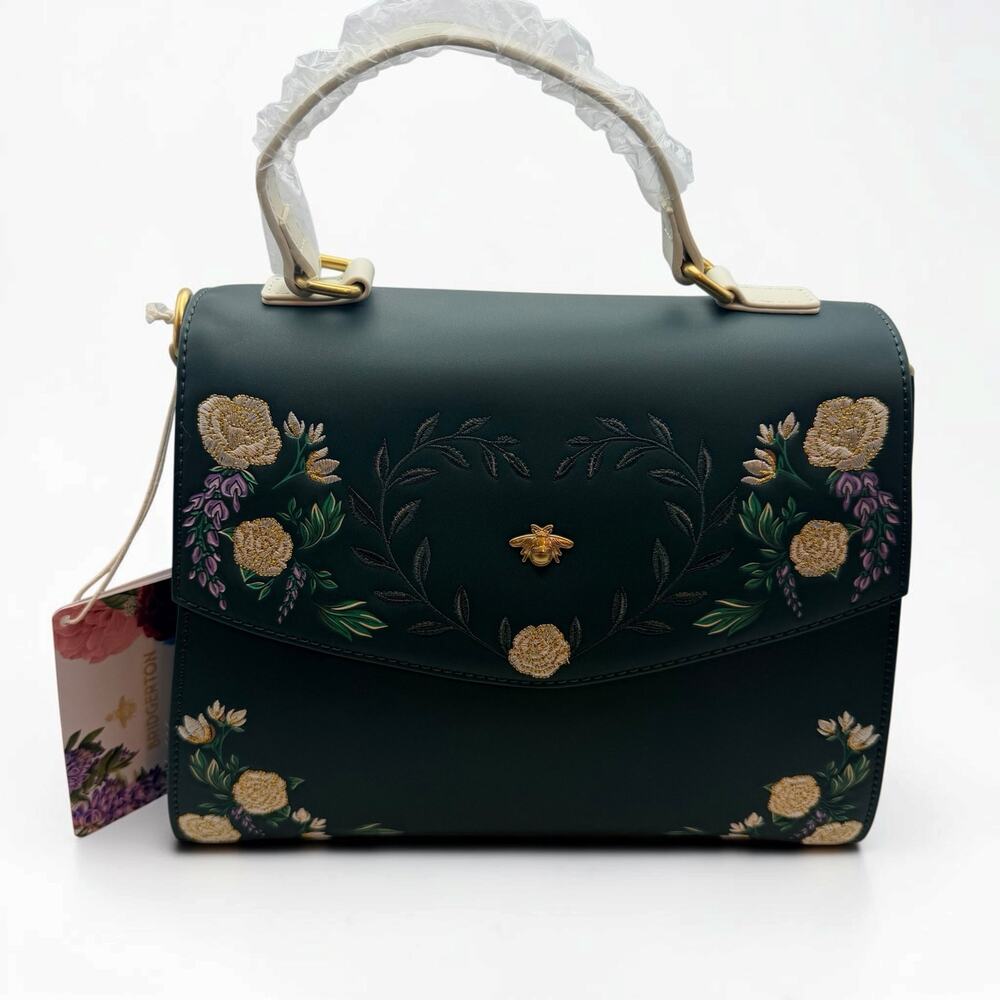 Loungefly Bridgerton Floral Green Top Handle Crossbody Bag NWT